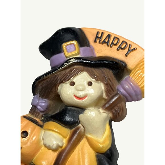 Vintage Happy Halloween Witch Brooch Pin - Picture 6 of 8